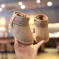Cozy beige toddler snow boots with warm fur lining and soft sole for winter comfort. - Size 15/Inner Length Approx 11.5cm / Khaki