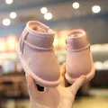 Cozy pink baby snow boots featuring warm fleece lining and soft anti-slip soles - Size 15/Inner Length Approx 11.5cm / Pink