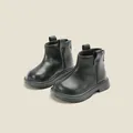 Bottes d'hiver noires classiques pour bambins avec doublure chaude et fermeture zip - Taille 15 / Intérieur 12.0cm / Noir (Chaussures simples)