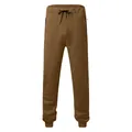 Men's solid brown casual sweatpants with drawstring waist and zipper pockets - S / Bottoms / Khaki