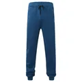 Front full view of dark blue men's athletic sweatpants with zipper pockets and drawstring - S / Bottoms / Denim Blue