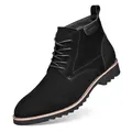 Klassische Herren-Chukka-Boots aus schwarzem Wildleder mit Schnürung im Business-Stil - 38 / Schwarz