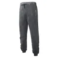 Front view of grey men's casual sweatpants with zipped pockets and drawstring waist - Dark Gray