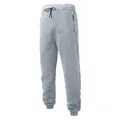 Men's grey casual joggers featuring a drawstring elastic waist and side zipper pockets - Light Gray