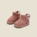 Cozy pink toddler snow boots featuring warm fleece lining and adjustable Velcro strap - Inner Length 11cm / Velcro Fleece Lined Style (M50MBX5803) / Pink