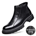 Herren Chelsea Boots aus schwarzem Leder mit seitlichem Reißverschluss und Ganzjahresfutter. - 38 / Schwarz (Einzelnes Futter)