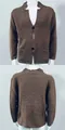 Chaqueta de punto marrón para hombre con cuello de solapa y bolsillos - Caqui