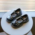 Zapatos Mary Jane vintage para niñas en charol negro con correa de hebilla y suela - 21 / Negro
