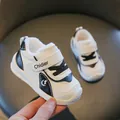 Kleinkinder-Winterschuhe aus Mikrofaserleder mit warmem weißem Fleecefutter, weiß und schwarz - Schwarz