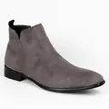 Stivaletti Chelsea grigi premium da uomo in pelle scamosciata con punta quadrata. - 40 / Grigio