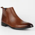 Eleganti stivali Chelsea marroni da uomo con punta squadrata e finitura brunita di classe - 40 / Marrone scuro