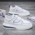 Zapatillas casuales para hombre en blanco y azul con suela de cámara de aire para 2026 - 39 / Zapatillas con Cojín de Aire Fashion (1677) / Blanco Azul