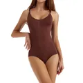 Body gainant une pièce sans couture en couleur marron avec bretelles réglables pour le ventre - S / Haut Et Bas / Marron