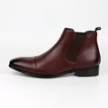 Bottines Chelsea vintage bordeaux pour hommes avec empiècement élastique latéral - 40 / Châtain (922-0058)