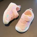 Pink toddler breathable mesh walking shoes with non-slip soft sole and velcro strap - Inner Length 13.5cm / Size 18 / Pink