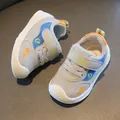 Breathable grey mesh toddler shoes with blue and orange accents for kids - Inner Length 13.5cm / Size 18 / Gray