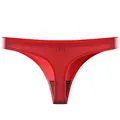 String sans couture pour femme en soie glacée à taille basse en rouge vif sport - Bordeaux