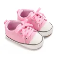 Soft sole pink baby canvas sneakers pre-walker shoes for infants aged 3-12 months - Inner Length 12cm / Pink