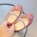 Sparkly pink sequin Mary Jane shoes for girls, perfect for performances and dance - 21 / Pink