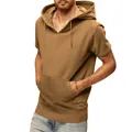 Détail du sweat-shirt à capuche décontracté à manches courtes pour hommes kaki - M / Hauts / Café