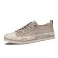 Modische Low-Top-Canvas-Freizeitschuhe für Herren in Khaki-Beige für den Herbst - 38 / Khaki