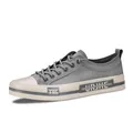 Moderne graue Low-Top-Canvas-Sneaker für Herren mit trendigem Design und dicker Sohle - 38 / Grau