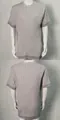 Vorder- und Rückansicht eines hellgrauen gestrickten Herren-Henley-Shirts mit Rippen - Grau