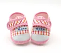 Pink and orange plaid soft sole baby pre-walker shoes for 0-1 year old - Pink Grid (Baby)