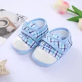 Blue plaid soft sole pre-walker baby shoes for infants aged 0-12 months variant view - Blue Checkered (Baby)