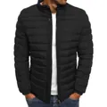 Lightweight black men's stand-collar quilted jacket for autumn and winter - S / Tops / Black
