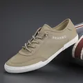 Baskets décontractées kaki haut de gamme pour hommes avec semelle blanche et SHANBU - 38 / Kaki