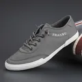 Baskets décontractées basses grises pour hommes élégantes avec lacets élastiques confortables - 38 / Gris