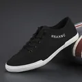 Baskets décontractées noires respirantes pour hommes avec broderie SHANBU chic - 38 / Noir et Blanc