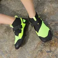 Professional fluorescent green high-top aqua shoes for outdoor wading and beach sports - Black Green