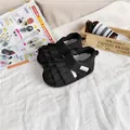 Schwarze CONOCO Baby Mädchen Prinzessin Sandalen mit Rüschen und weicher Sohle - Schwarz