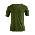 Mens slim fit army green V-neck short sleeve T-shirt for casual summer everyday wear - S / Top (23056鸡心领) / Army Green