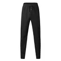 Men's black waffle knit sweatpants featuring drawstring waist and straight leg design - S / Bottoms / Black