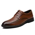 Premium braune, hohl geschnittene Herren-Business-Schuhe mit atmungsaktiver Schnürung - 37 / Hohl Braun