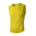 Canotta sportiva da uomo giallo brillante in mesh traspirante per fitness e palestra - giallo limone