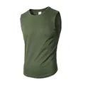 Canotta sportiva da uomo verde oliva in mesh per fitness e allenamento ad asciugatura rapida - Verde militare