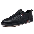 Stijlvolle zwarte casual herenschoenen met luxe leer in krokodillenpatroon detail - Zwart