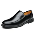 Classic black leather business dress shoes for men with comfortable slip-on design. - 37 / Business Formal Style (231) / Black Four Seasons Style