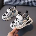Summer breathable hollow-out toddler walking sneakers for boys and girls white black - 21 (Inner Length 13.5cm) / Black