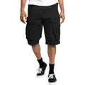 Detalle de los pantalones cortos cargo negros de hombre con bolsillos laterales grandes. - S / Bottoms / Negro