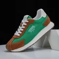 Baskets rétro classiques vertes et marron pour hommes en style décontracté et sportif bas - 38 / Vert