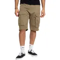 Nahaufnahme der olivgrünen Cargo-Shorts für Herren mit großen funktionellen Seitentaschen - S / Unterteile / Khaki
