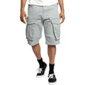 Detalle de pantalones cortos cargo gris claro para hombre con bolsillos laterales. - S / Bottoms / Gris claro