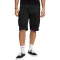 Men's summer black loose-fit cargo shorts with multi-pocket design shown on model - S / Bottoms / Black