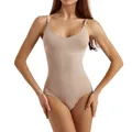 Faja body sin costuras color nude con tirantes para control de abdomen y realce - S / Top Y Pantalón / Color Piel