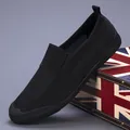 Herren Slipper aus schwarzem Mesh, atmungsaktiv und leicht, lässige Segeltuchschuhe für den Sommer - 38 / Ganz Schwarz